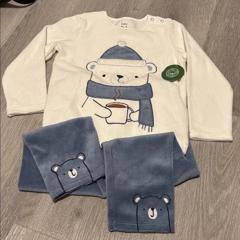 Hot Cocoa holidays winter soft cozy kids play set size 2T-3T organic material